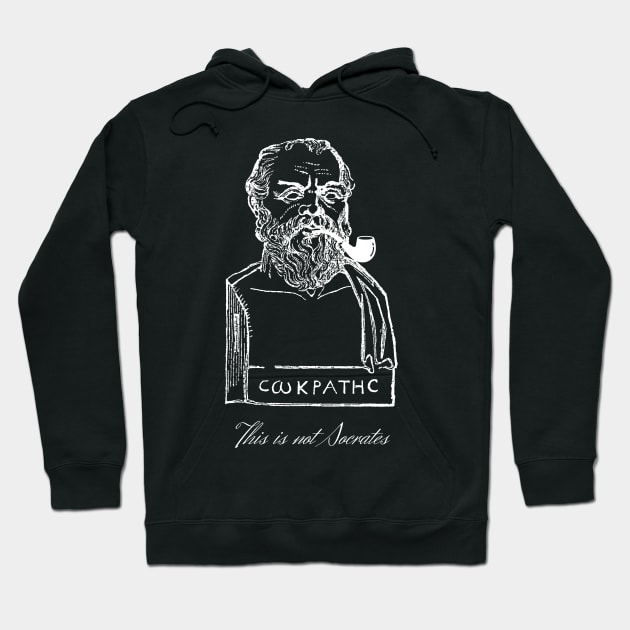 This is not Socrates (White Design) Hoodie by firstsapling@gmail.com